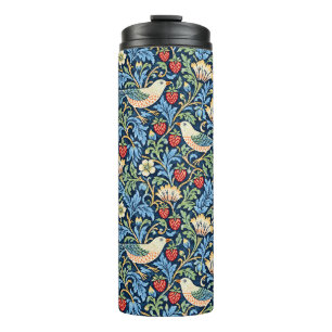 Vintage-Vogel-, Erdbeer- und Blumendesign Thermosbecher