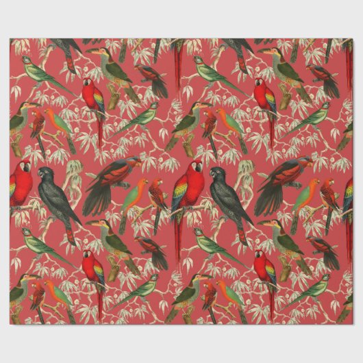 Vintage Vögel Geschenkpapier (Saum)
