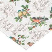 Vintage Vögel, Heilige Weihnachten und Grüße Großer Tischläufer (Ecke)