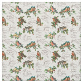 Vintage Vögel, Heilige Weihnachten und Grüße Stoff (Muster)