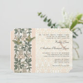 Vintage Vögel HoneyEinladung zum Hochzeitsfeiern Einladung (Stehend Vorderseite)