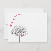 Vintage Vögel Honeysuckle Pink Hochzeit Einladung (Rückseite)