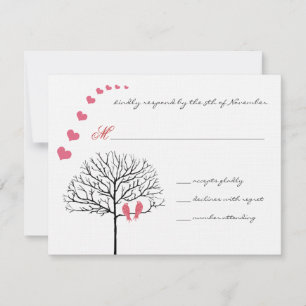 Vintage Vögel Honeysuckle Pink Hochzeit Einladung