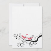 Vintage Vögel Honeysuckle Pink Hochzeit Einladung (Rückseite)