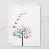 Vintage Vögel Honeysuckle Pink Hochzeit Einladung (Rückseite)