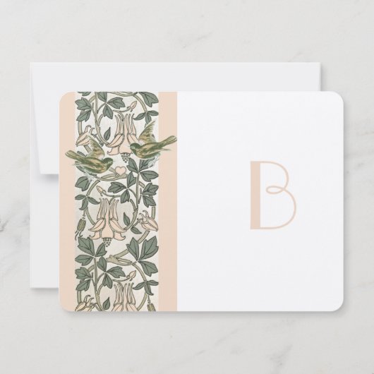 Vintage Vögel HoneySuckle Wedding RSVP (Rückseite)