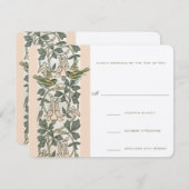 Vintage Vögel HoneySuckle Wedding RSVP (Vorne/Hinten)