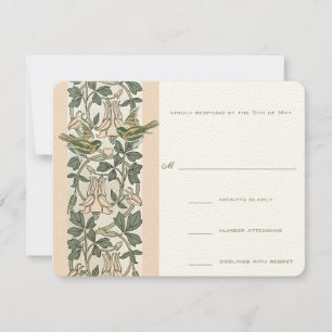 Vintage Vögel HoneySuckle Wedding RSVP Karte