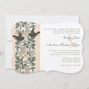 Vintage-Vögel-Honigkraut-Hochzeitseinladung Einladung