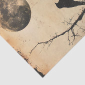 Vintage Vogel im Baum & Mond Decoupage  Seidenpapier (Ausschnitt)