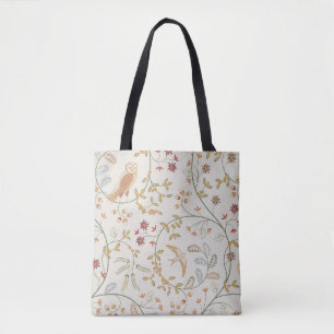 Vintage-Vögel im Laub mit Blumen nahtloses Muster Tasche