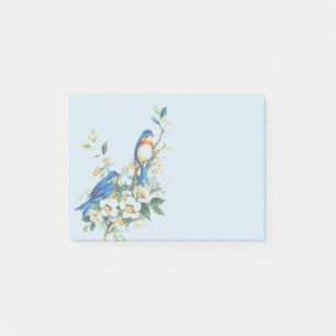 Vintage Vögel in Blumen Post-it Klebezettel