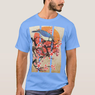Vintage-Vogel-Japanische Kunst Sakura Kirschblüten T-Shirt