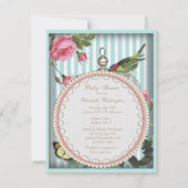 Vintage Vogel-, Käfig-, Schmetterlings-u. Einladung (Rückseite)