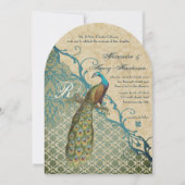 Vintage Vögel Margarita Hawaiian Blue Damask Einladung (Vorderseite)