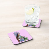 Vintage-Vogel-mit-Blumen-Untersetzer-Set Untersetzer (Rechte Seite)