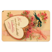 Vintage Vögel mit Herzmagneten Magnet (Horizontal)