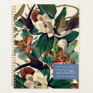 Vintage Vögel mit Magnolie 2026 Tagesplaner Planer