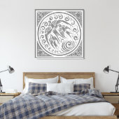 Vintage Vögel mit Schmetterlingen und Sternen Leinwanddruck (Insitu (Schlafzimmer))