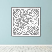 Vintage Vögel mit Schmetterlingen und Sternen Leinwanddruck (Insitu (Holzboden))