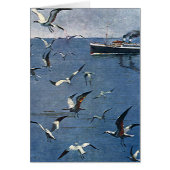 Vintage Vögel, Möwen und Fischerboote (Vorne)