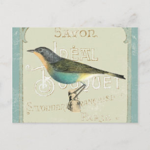 Vintage Vogel nach links gerichtet Postkarte