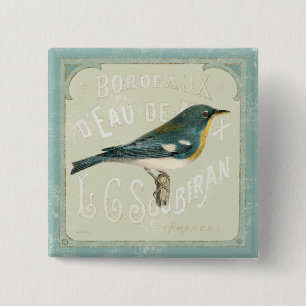 Vintage Vogel nach rechts gerichtet Button