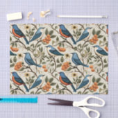 Vintage Vögel Nahtloses Muster Seidenpapier (Handwerk)