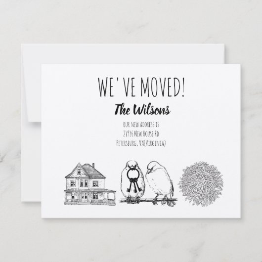 Vintage Vögel & Nest Rustikale Kraft Brown Einladung (Vorderseite)