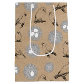 Vintage Vögel & Nest Rustikale Kraft Brown Mittlere Geschenktüte (Rückseite)