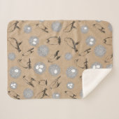 Vintage Vögel & Nest Rustikale Kraft Brown Sherpadecke (Vorderseite (Horizontal))