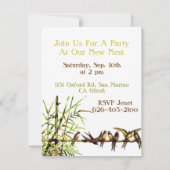 Vintage Vögel Neue Anschrift + Party zur häusliche Einladung (Rückseite)