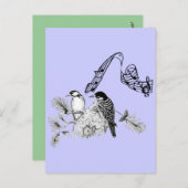 Vintage Vögel Postkarte (Vorne/Hinten)