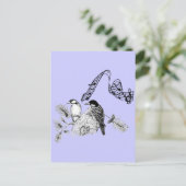 Vintage Vögel Postkarte (Stehend Vorderseite)