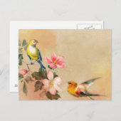 Vintage Vögel Postkarte (Vorne/Hinten)