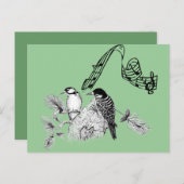 Vintage Vögel Postkarte (Vorne/Hinten)