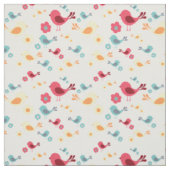 Vintage Vögel - rosa, blau, gelb Stoff (Muster)