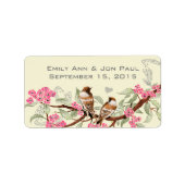 Vintage Vögel Rosa Kirschblossom Adressaufkleber (Vorne)