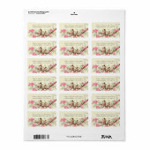 Vintage Vögel Rosa Kirschblossom Adressaufkleber (Vorne)