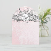 Vintage Vögel Rosa musikalische Rustikale Hochzeit Einladung (Stehend Vorderseite)