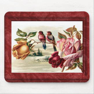 Vintage Vogel-Rosen Mousepad