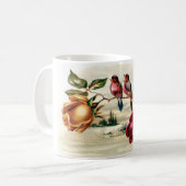 Vintage Vogel-Rosen-Schale Kaffeetasse (Vorderseite Links)