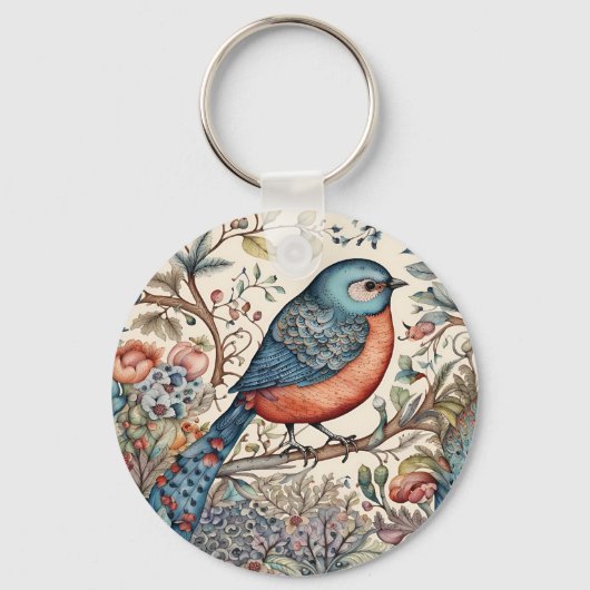 Vintage Vögel - Skandinavien Schlüsselanhänger (Vorderseite)