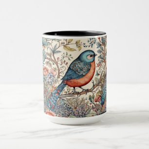 Vintage-Vögel skandinavisches Stoffdesign Tasse