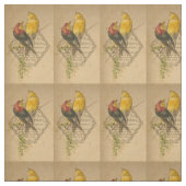 Vintage Vögel und antike Fotografien Digitale Kuns Stoff (Muster)