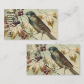 Vintage Vögel und Berries Visitenkarte (Vorne/Hinten)