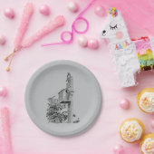 Vintage Vögel und Birdhouse Silver Pappteller (Party)