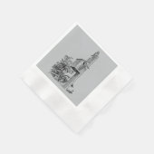 Vintage Vögel und Birdhouse Silver Serviette (Ecke)