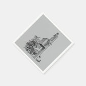 Vintage Vögel und Birdhouse Silver Serviette (Ecke)
