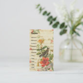 Vintage Vögel und Blume Visitenkarte (Stehend Vorderseite)